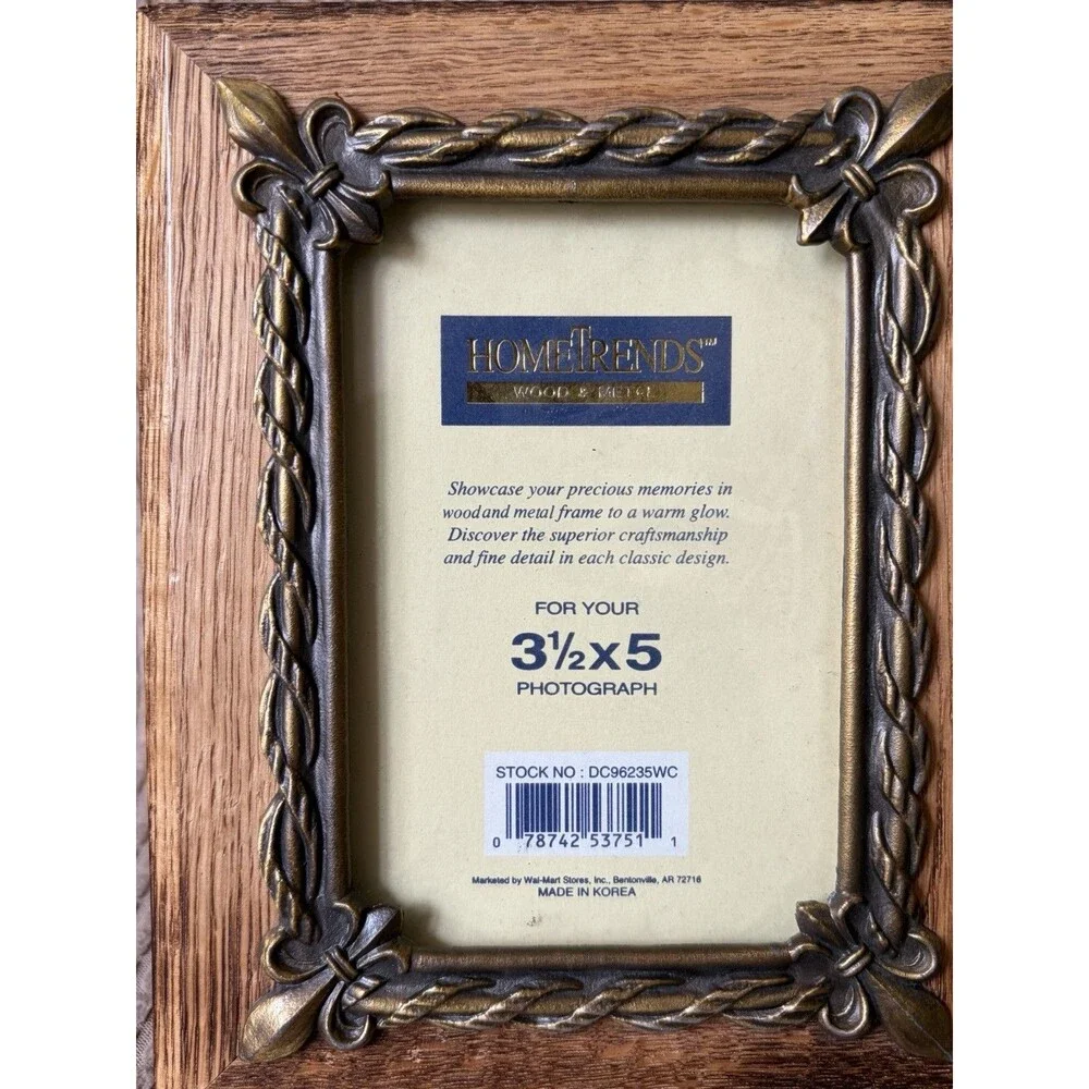 Home Trends Metal And Wood Vintage Photo Picture  Frame
